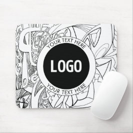 Original Modern Line Artwork & Your Logo Mousepad