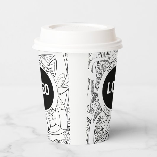 Original Modern Line Artwork & Your Logo Pappbecher (Links)