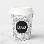 Original Modern Line Artwork & Your Logo Pappbecher (Vorderseite)