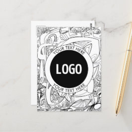 Original Modern Line Artwork & Your Logo Postkarte