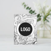 Original Modern Line Artwork & Your Logo Postkarte (Stehend Vorderseite)