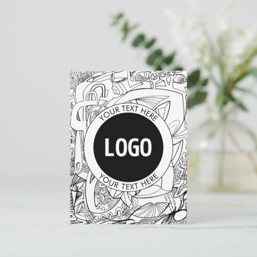 Original Modern Line Artwork & Your Logo Postkarte (Stehend Vorderseite)