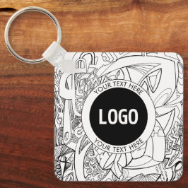 Original Modern Line Artwork & Your Logo Schlüsselanhänger