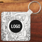 Original Modern Line Artwork & Your Logo Schlüsselanhänger (Rückseite)