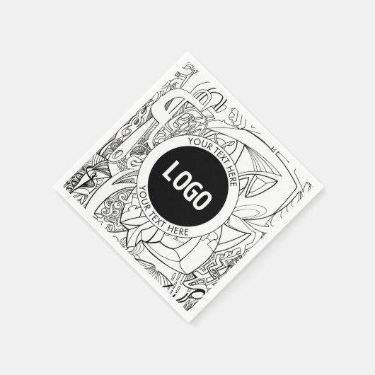 Original Modern Line Artwork & Your Logo Serviette (Ecke)