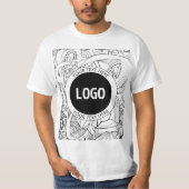 Original Modern Line Artwork & Your Logo T-Shirt (Vorderseite)