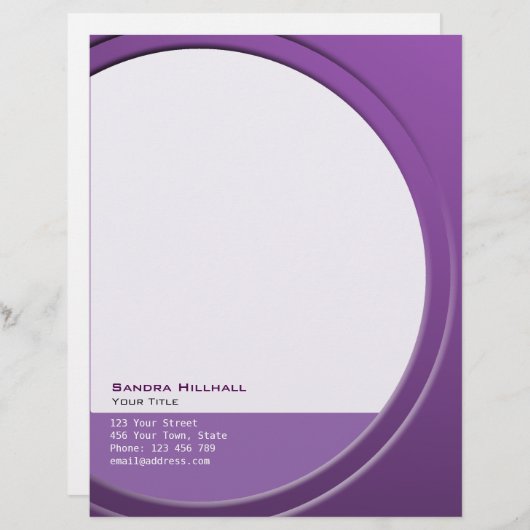 Original Moderne Metallic jeden Text und Farbe Briefbogen (Vorne/Hinten)