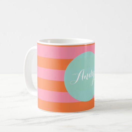 Original Monogram Orange Pink Blue Tasse (Vorderseite Links)