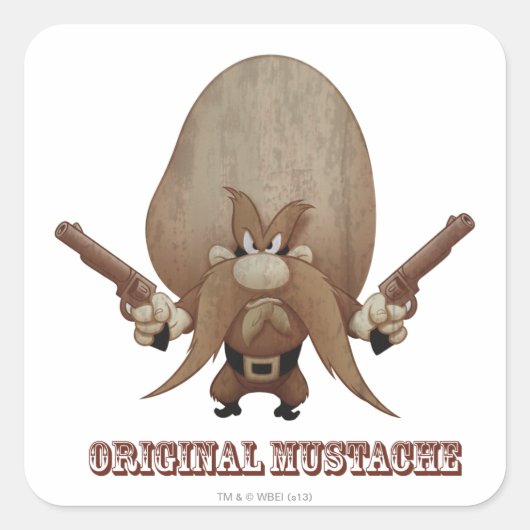 Original Mustache Quadratischer Aufkleber (Vorderseite)