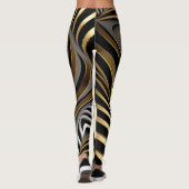 Original-Muster Schwarz, Gold und Silber Leggings (Rückseite)