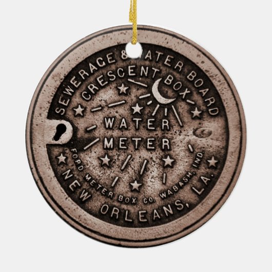 Original New Orleans Water Meter Lid Keramikornament (Hinten)