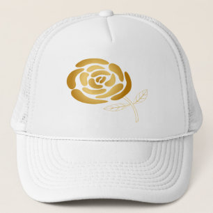 Original niedliche Goldene Rose zum Feiern Truckerkappe