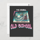 Original Old School Turntable Vinyl DJ Music Postkarte (Vorne/Hinten)