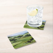 Original Ölgemälde auf sanften Grünflächen Rechteckiger Pappuntersetzer (Vor Ort)