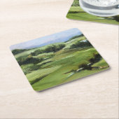 Original Ölgemälde auf sanften Grünflächen Rechteckiger Pappuntersetzer (angewinkelt)