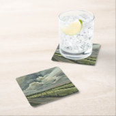 Original Ölmalerei auf Wolken, Sonne, Felsen und S Rechteckiger Pappuntersetzer (Vor Ort)