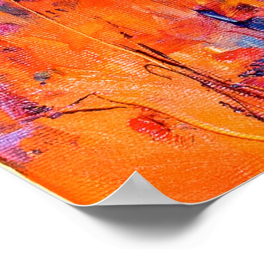 Original Ölmalerei mit schönem Herbstlan Poster (Ecke)