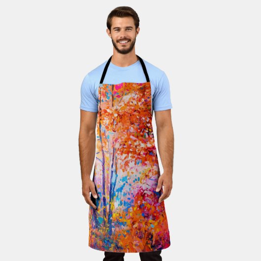 Original Ölmalerei mit schönem Herbstlan Schürze (Getragen)