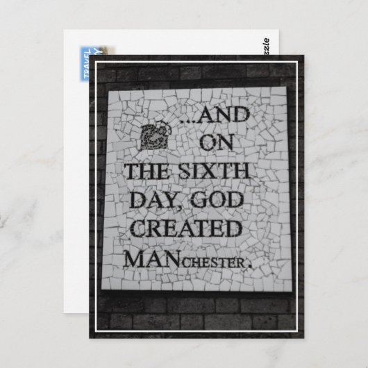 Original "On the Sixth Day" Manchester Mural Postkarte (Vorne/Hinten)