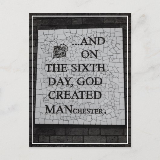 Original "On the Sixth Day" Manchester Mural Postkarte (Vorderseite)