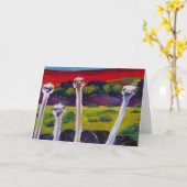 Original "OSTRICHES" Grußkarte Karte (Gelbe Blume)