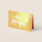 Original Ox Child Malerei Lunar 2021 Luxus GC2 Folienkarte (Vorderseite)