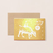 Original Ox Child Malerei Lunar 2021 Luxus GC2 Folienkarte (Vorderseite mit Umschlag)