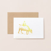 Original Ox Child Malerei Lunar 2021 Luxus GC2 Folienkarte (Rückseite mit Umschlag)