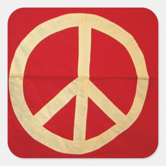 Original Peace Sign Flag Quadratischer Aufkleber (Vorderseite)