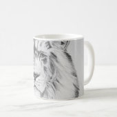 Original Pencil sketch Drawing of a Lion Kaffeetasse (VorderseiteRechts)