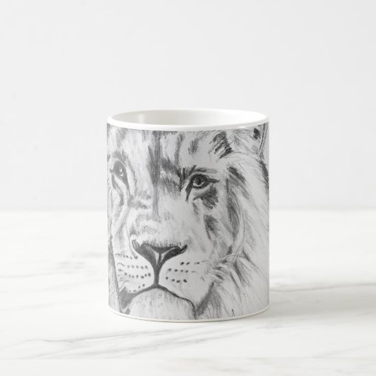 Original Pencil sketch Drawing of a Lion Kaffeetasse (Mittel)