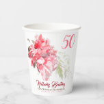 Original Peony Wasserfarben 50th Birthday Party PC Pappbecher<br><div class="desc">Original Wasserfarben (n°2) einer rosafarbenen Pony von SG. Design auf Papier Becher mit Text für 50. Geburtstagsfeier,  um sich anzupassen. Sie können den Text (Farbe,  Schriftart,  Größe und Position) ganz einfach ändern,  indem Sie auf die Schaltfläche Personalisieren oder anpassen klicken. Matching Geburtstagseinladung,  Bevorzugung Box.</div>