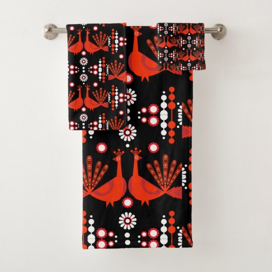 Original Pfauenkunst Wohngestaltung Badhandtuch Set (Insitu)