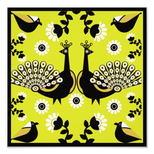 Original Pfauenkunst Wohngestaltung Fotodruck (Vorne)