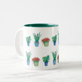 Original Pflanze Design Muster 1 Zweifarbige Tasse (Vorderseite Links)