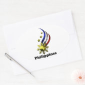 Original philippinisches Logo. Mabuhay Pilipinas ! Ovaler Aufkleber (Umschlag)