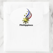 Original philippinisches Logo. Mabuhay Pilipinas ! Ovaler Aufkleber (Tasche)