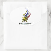 Original philippinisches Logo. Mabuhay Pilipinas ! Ovaler Aufkleber (Tasche)