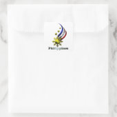 Original philippinisches Logo. Mabuhay Pilipinas ! Quadratischer Aufkleber (Tasche)