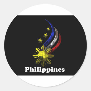 Original philippinisches Logo. Mabuhay Pilipinas ! Runder Aufkleber