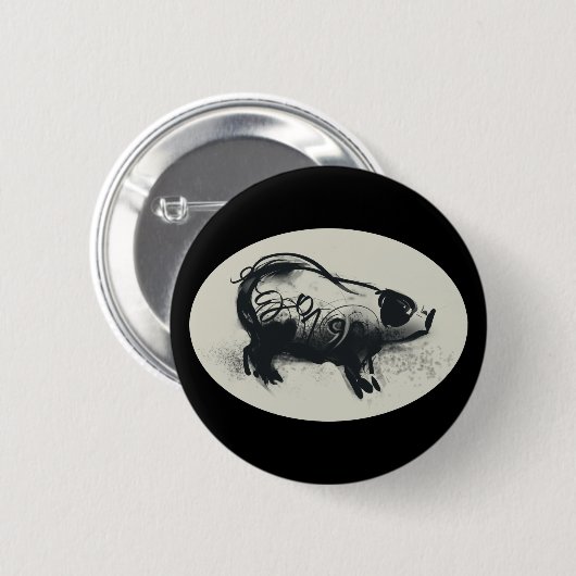 Original Pig Zeichnend 2019 Button (Vorne & Hinten)