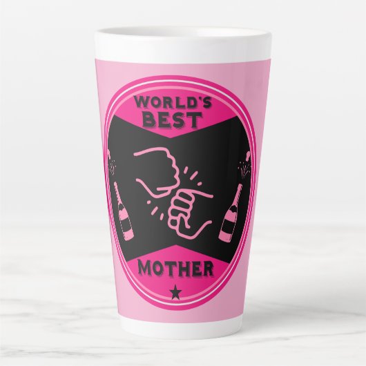 Original Pink Beste Mutter der Welt Milchtasse (Vorderseite)