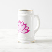 Original Pink Buddhist Symbol Lotus Blume Bierglas (VorderseiteRechts)