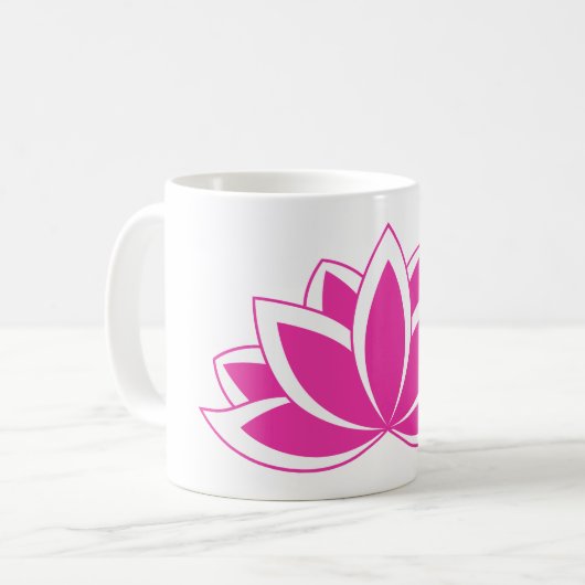 Original Pink Buddhist Symbol Lotus Blume Kaffeetasse (Vorderseite Links)