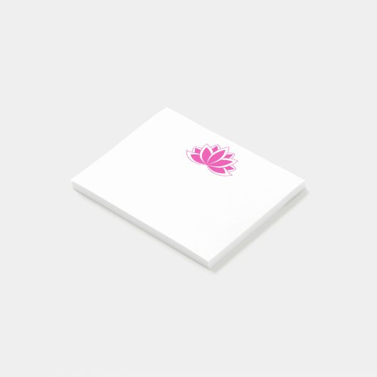 Original Pink Buddhist Symbol Lotus Blume Post-it Klebezettel (angewinkelt)
