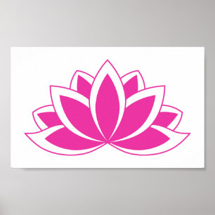 Original Pink Buddhist Symbol Lotus Blume Poster