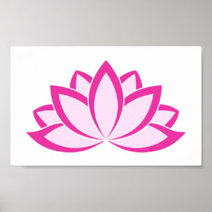 Original Pink Buddhist Symbol Lotus Blume Poster
