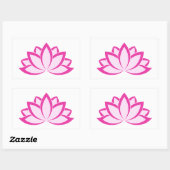 Original Pink Buddhist Symbol Lotus Blume Rechteckiger Aufkleber (Blatt)