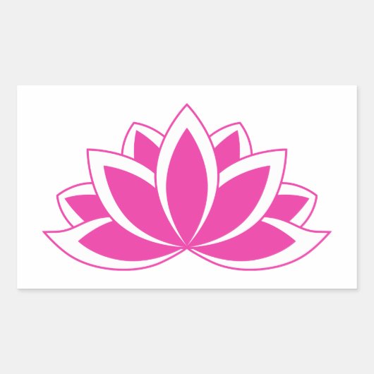Original Pink Buddhist Symbol Lotus Blume Rechteckiger Aufkleber (Vorderseite)