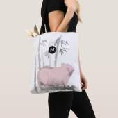 Original Pink Pig Bamboo Monogramm Farbe B auswähl Tasche (Von Nahem)